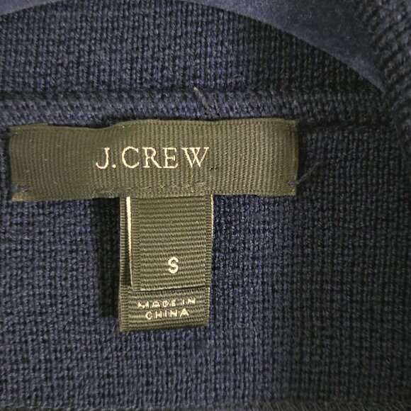 J. Crew Sophie Sweater Blazer Navy 100% Merino Wool Pockets Open Front Size S - Picture 8 of 9